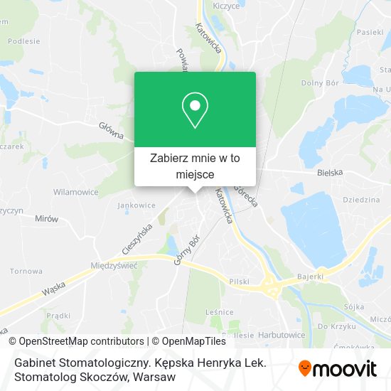 Mapa Gabinet Stomatologiczny. Kępska Henryka Lek. Stomatolog Skoczów