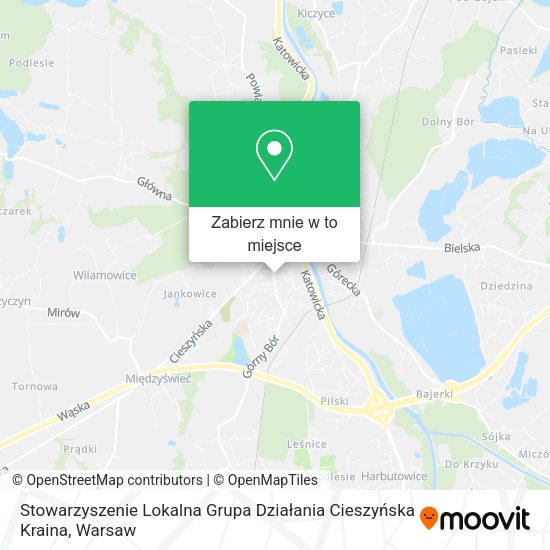 Mapa Stowarzyszenie Lokalna Grupa Działania Cieszyńska Kraina