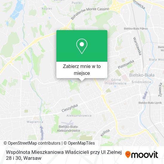 Mapa Wspólnota Mieszkaniowa Właścicieli przy Ul Zielnej 28 i 30