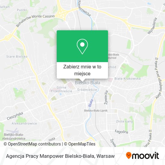 Mapa Agencja Pracy Manpower Bielsko-Biała