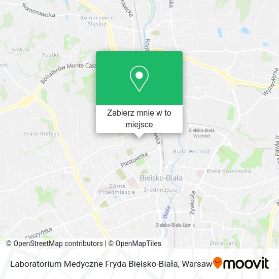 Mapa Laboratorium Medyczne Fryda Bielsko-Biała