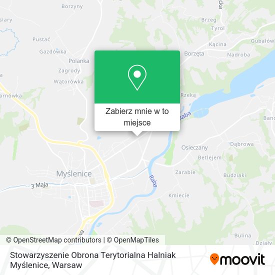 Mapa Stowarzyszenie Obrona Terytorialna Halniak Myślenice