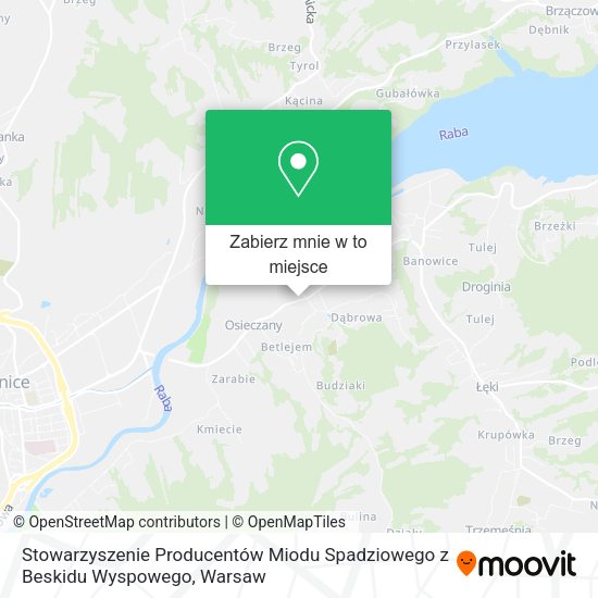 Mapa Stowarzyszenie Producentów Miodu Spadziowego z Beskidu Wyspowego