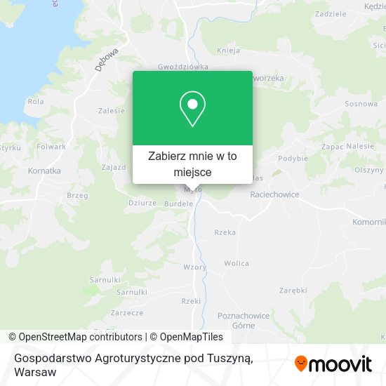 Mapa Gospodarstwo Agroturystyczne pod Tuszyną