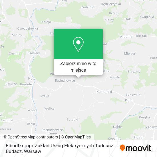 Mapa Elbudtkomp/ Zakład Usług Elektrycznych Tadeusz Budacz