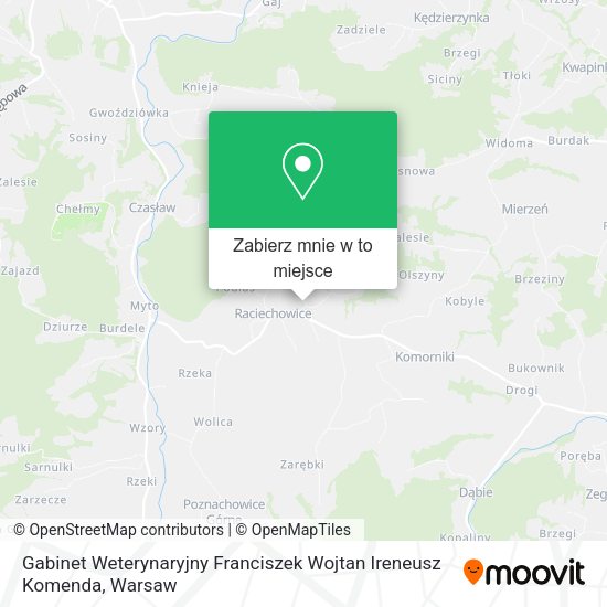 Mapa Gabinet Weterynaryjny Franciszek Wojtan Ireneusz Komenda