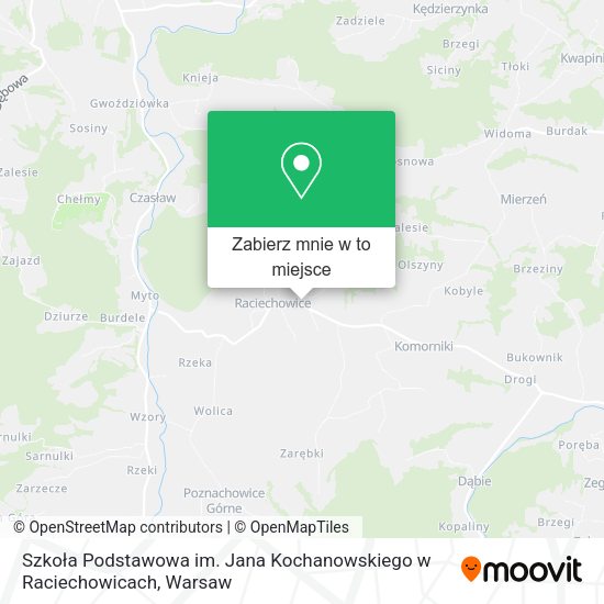 Mapa Szkoła Podstawowa im. Jana Kochanowskiego w Raciechowicach