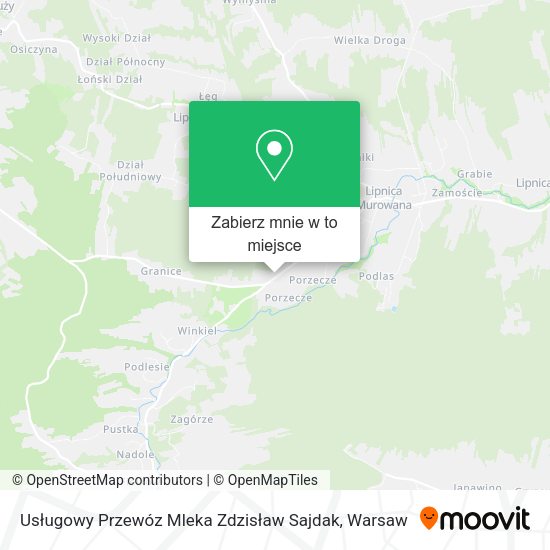 Mapa Usługowy Przewóz Mleka Zdzisław Sajdak