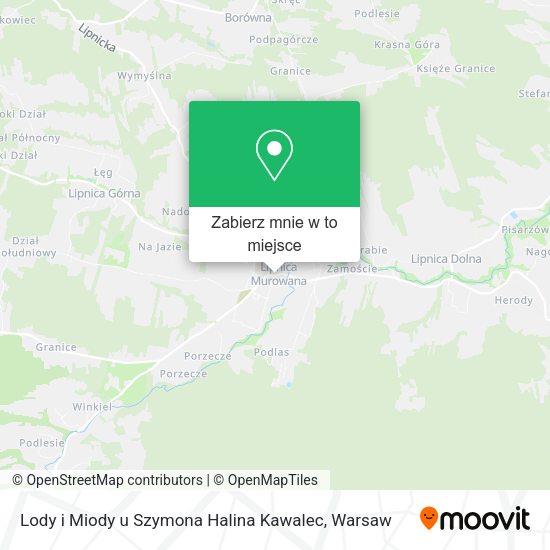 Mapa Lody i Miody u Szymona Halina Kawalec