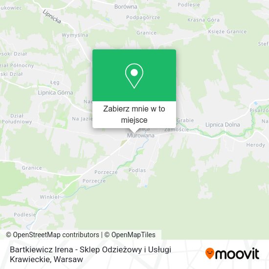 Mapa Bartkiewicz Irena - Sklep Odzieżowy i Usługi Krawieckie