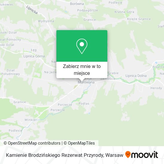 Mapa Kamienie Brodzińskiego Rezerwat Przyrody