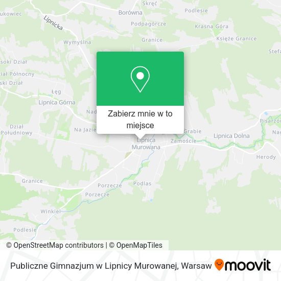 Mapa Publiczne Gimnazjum w Lipnicy Murowanej