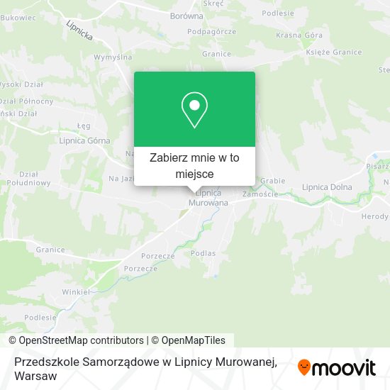 Mapa Przedszkole Samorządowe w Lipnicy Murowanej