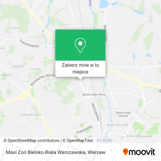 Mapa Maxi Zoo Bielsko-Biała Warszawska