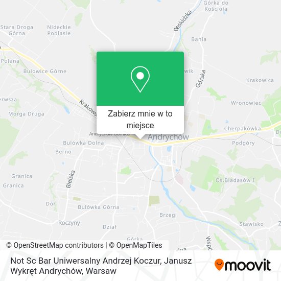 Mapa Not Sc Bar Uniwersalny Andrzej Koczur, Janusz Wykręt Andrychów