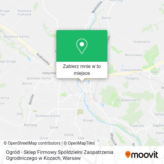 Mapa Ogród - Sklep Firmowy Spółdzielni Zaopatrzenia Ogrodniczego w Kozach