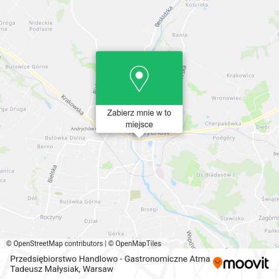 Mapa Przedsiębiorstwo Handlowo - Gastronomiczne Atma Tadeusz Małysiak