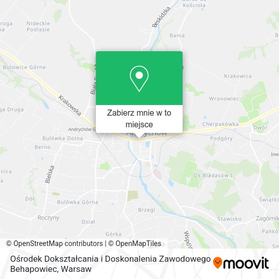 Mapa Ośrodek Dokształcania i Doskonalenia Zawodowego Behapowiec