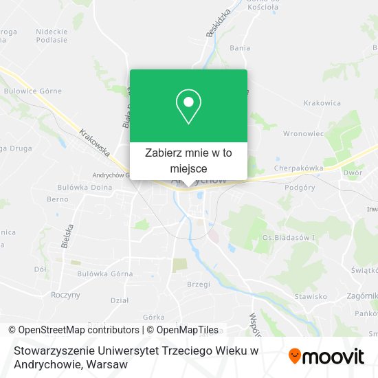 Mapa Stowarzyszenie Uniwersytet Trzeciego Wieku w Andrychowie