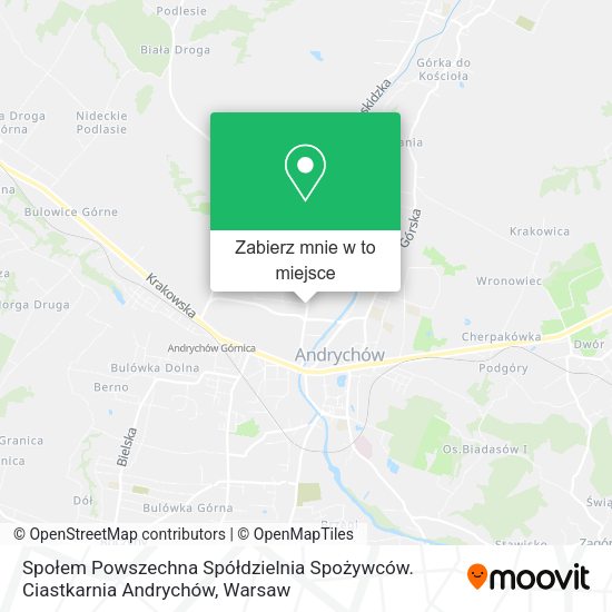 Mapa Społem Powszechna Spółdzielnia Spożywców. Ciastkarnia Andrychów