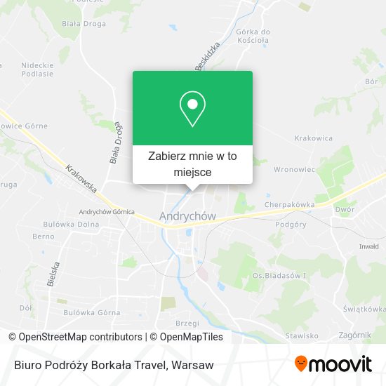 Mapa Biuro Podróży Borkała Travel