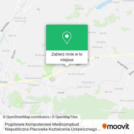 Mapa Pogotowie Komputerowe Medicompbud Niepubliczna Placowka Ksztalcenia Ustawicznego w Andrychowie