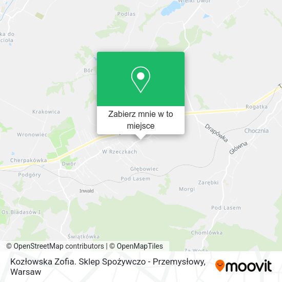 Mapa Kozłowska Zofia. Sklep Spożywczo - Przemysłowy