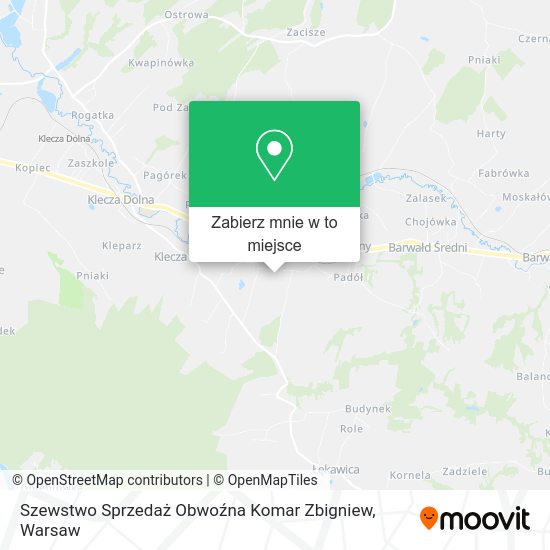 Mapa Szewstwo Sprzedaż Obwoźna Komar Zbigniew