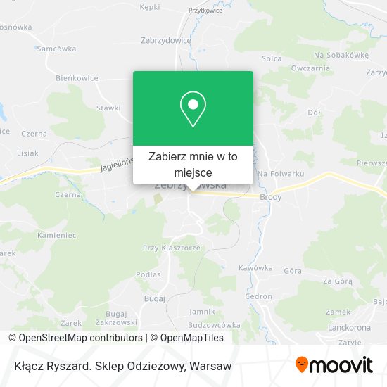 Mapa Kłącz Ryszard. Sklep Odzieżowy