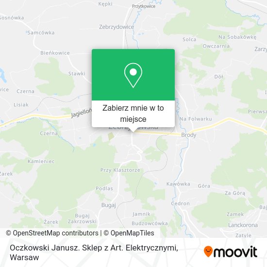 Mapa Oczkowski Janusz. Sklep z Art. Elektrycznymi