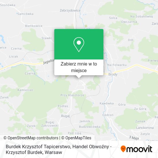 Mapa Burdek Krzysztof Tapicerstwo, Handel Obwoźny - Krzysztof Burdek