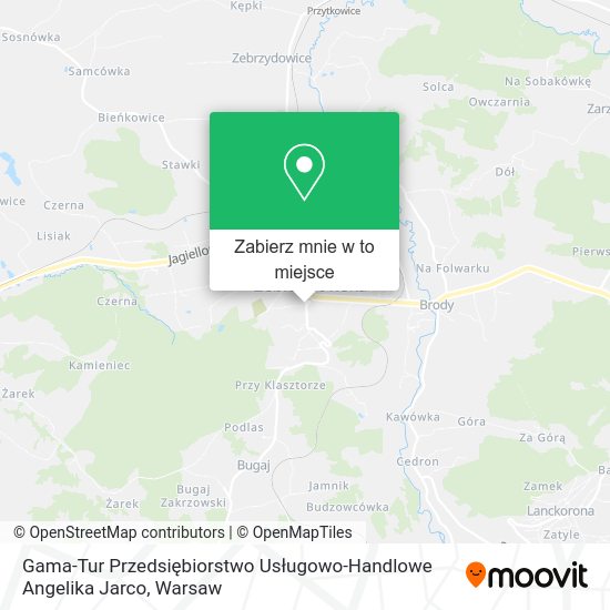 Mapa Gama-Tur Przedsiębiorstwo Usługowo-Handlowe Angelika Jarco