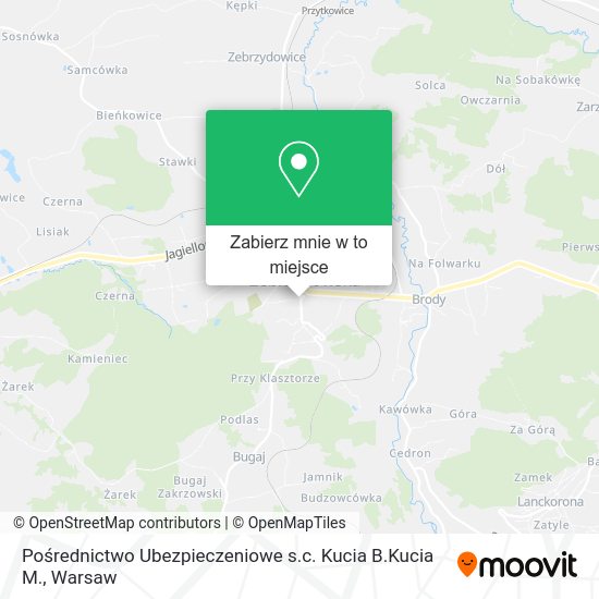 Mapa Pośrednictwo Ubezpieczeniowe s.c. Kucia B.Kucia M.