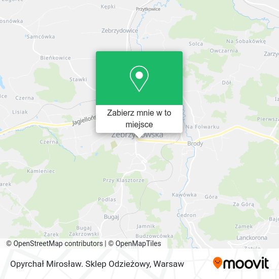 Mapa Opyrchał Mirosław. Sklep Odzieżowy