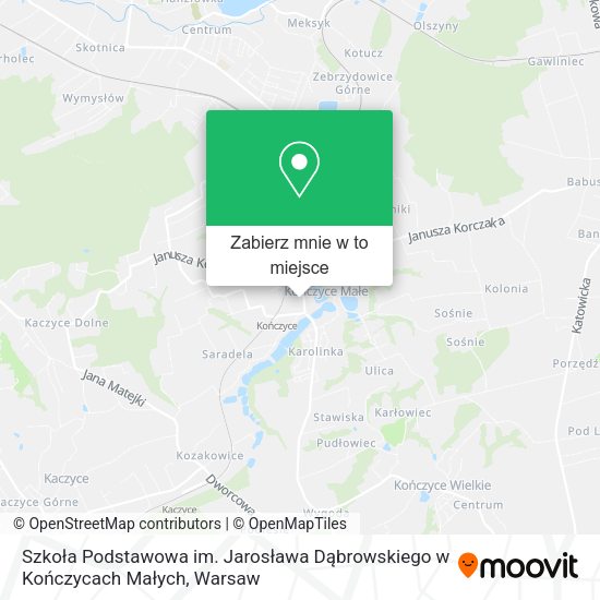 Mapa Szkoła Podstawowa im. Jarosława Dąbrowskiego w Kończycach Małych