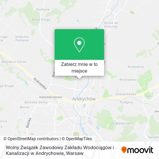 Mapa Wolny Związek Zawodowy Zakładu Wodociągów i Kanalizacji w Andrychowie