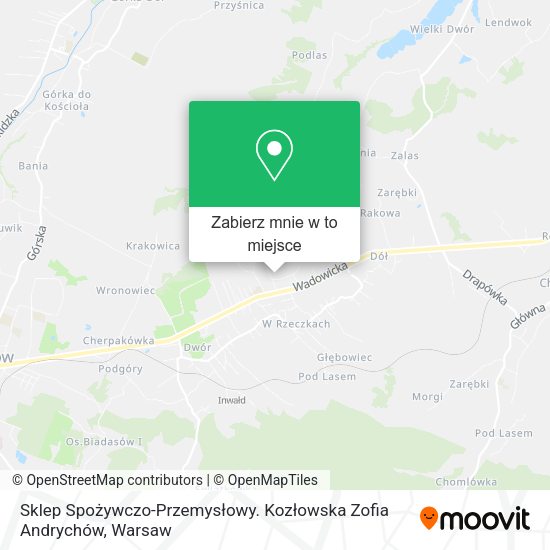 Mapa Sklep Spożywczo-Przemysłowy. Kozłowska Zofia Andrychów