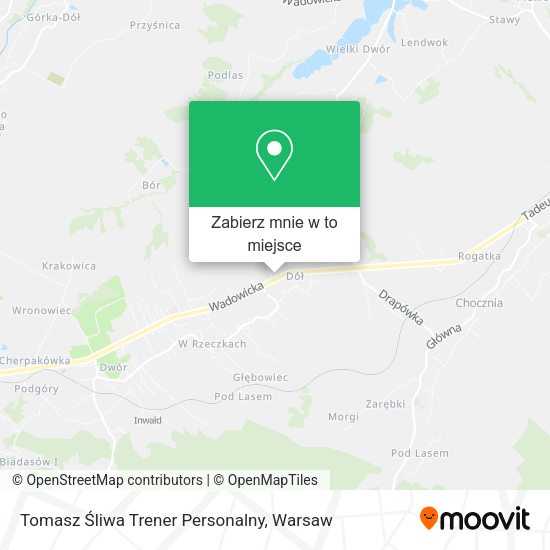 Mapa Tomasz Śliwa Trener Personalny