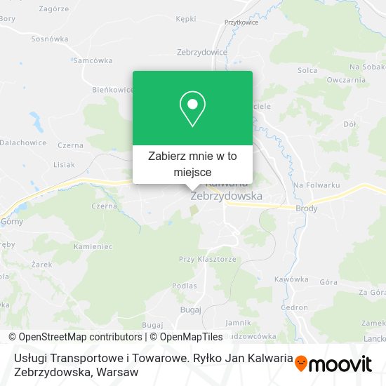 Mapa Usługi Transportowe i Towarowe. Ryłko Jan Kalwaria Zebrzydowska