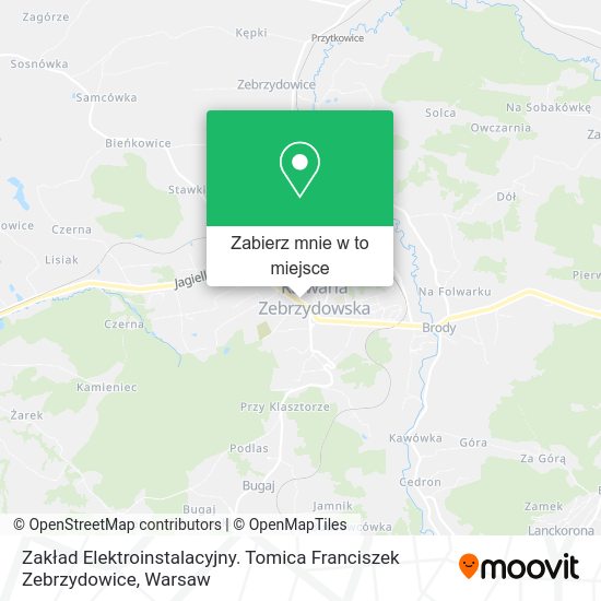 Mapa Zakład Elektroinstalacyjny. Tomica Franciszek Zebrzydowice