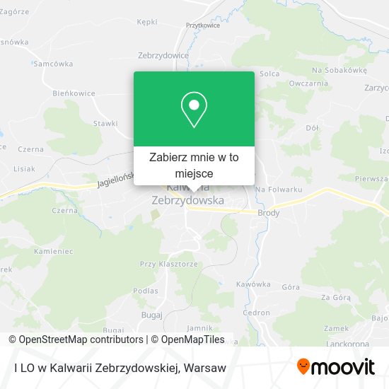 Mapa I LO w Kalwarii Zebrzydowskiej