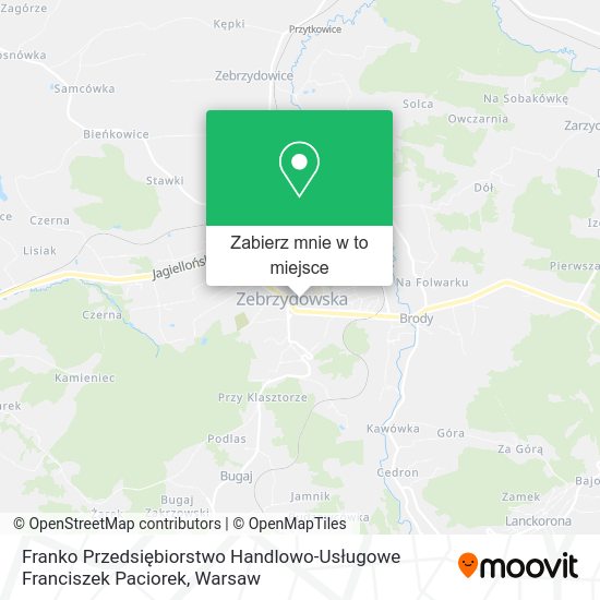 Mapa Franko Przedsiębiorstwo Handlowo-Usługowe Franciszek Paciorek