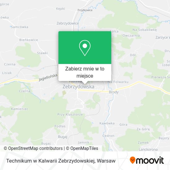 Mapa Technikum w Kalwarii Zebrzydowskiej