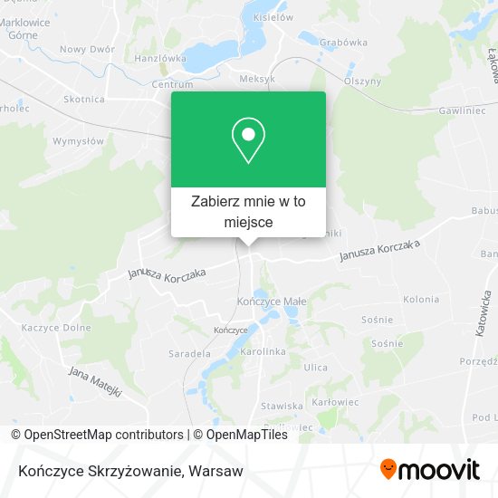 Mapa Kończyce Skrzyżowanie