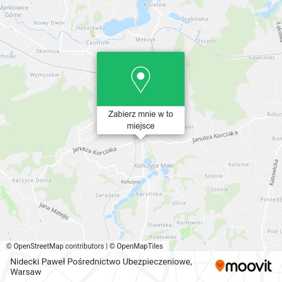 Mapa Nidecki Paweł Pośrednictwo Ubezpieczeniowe