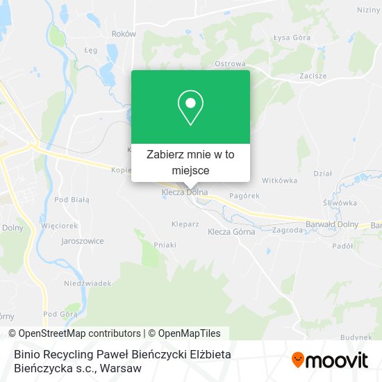 Mapa Binio Recycling Paweł Bieńczycki Elżbieta Bieńczycka s.c.