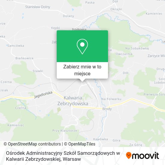 Mapa Ośrodek Administracyjny Szkół Samorządowych w Kalwarii Zebrzydowskiej