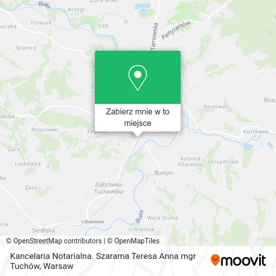 Mapa Kancelaria Notarialna. Szarama Teresa Anna mgr Tuchów