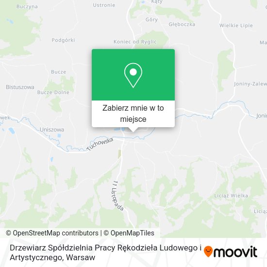 Mapa Drzewiarz Spółdzielnia Pracy Rękodzieła Ludowego i Artystycznego