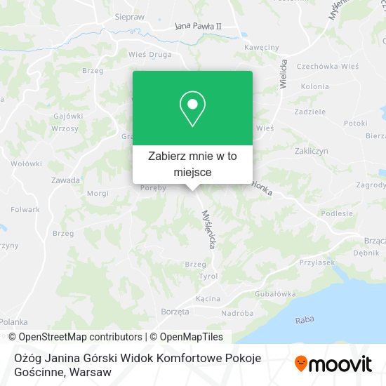 Mapa Ożóg Janina Górski Widok Komfortowe Pokoje Gościnne